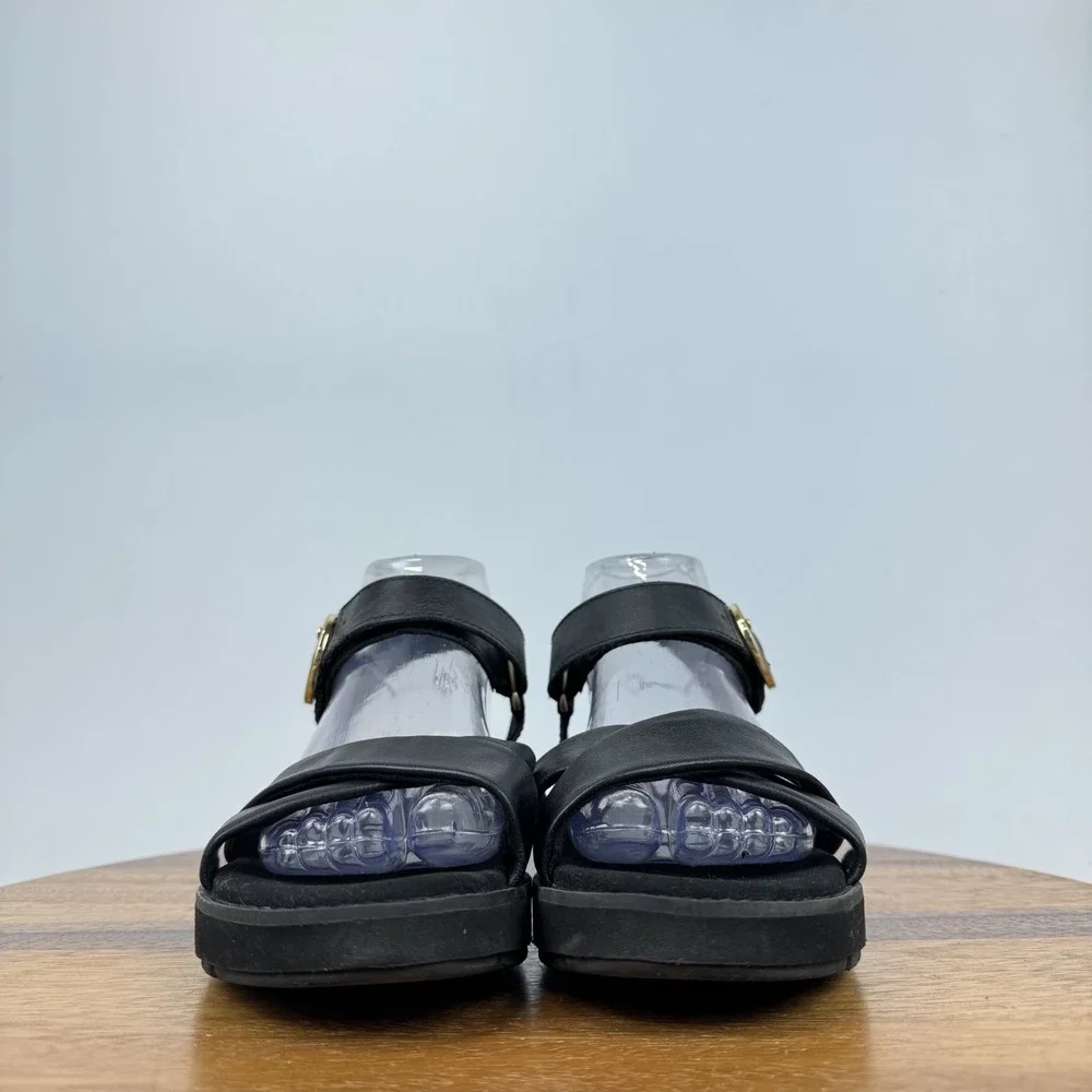 Womens Munro‎ Knox Black Leather Strappy Casual Comfort Sandals Shoes Size 9 M